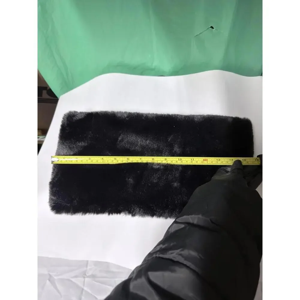 Elegant Black Faux Fur Hand Muff - Luxury Winter Hand Warmer‎ - 15.5